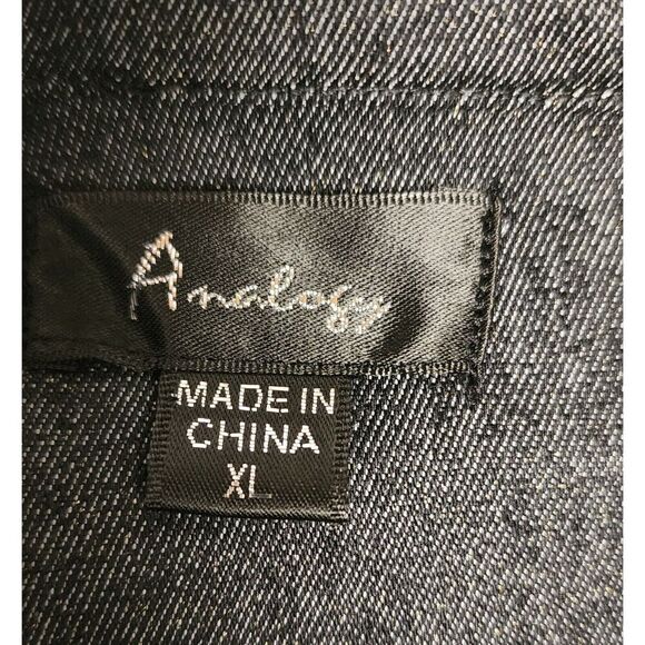 Analogy Embrodery Long Sleeve Denim Jacket Women Size XL Multicolor Black - Picture 6 of 7